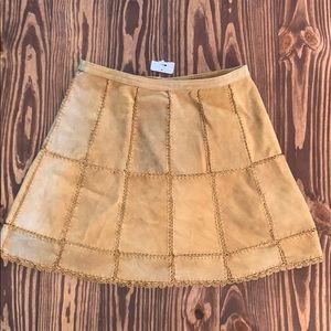 Free People suede patchwork A line skirt